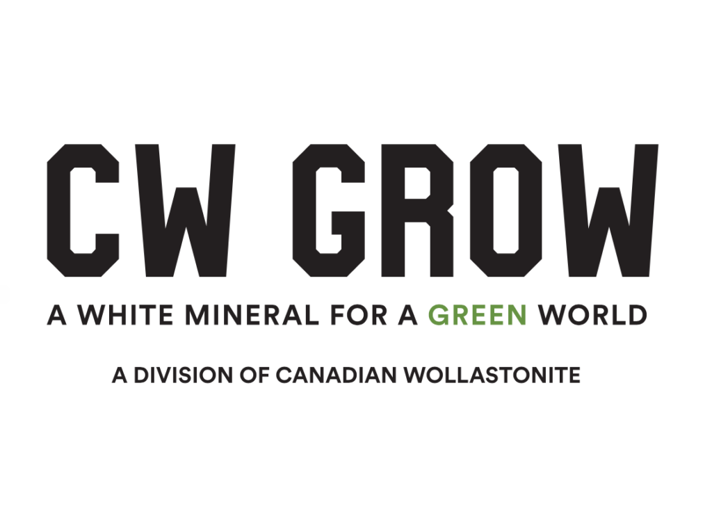 A logo of cw grow, a division of canadian wollastonite.